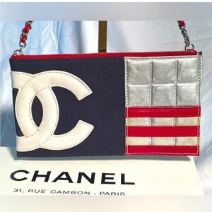 Chanel Red, White and Silver American Flag bag